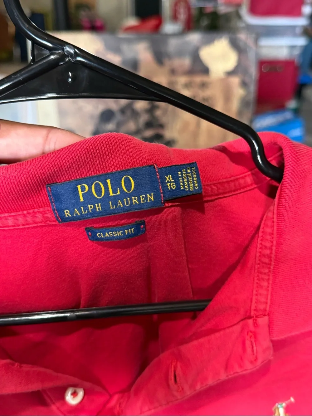 Ralph Lauren Bright Red Polo with Gold Pony Embroidery